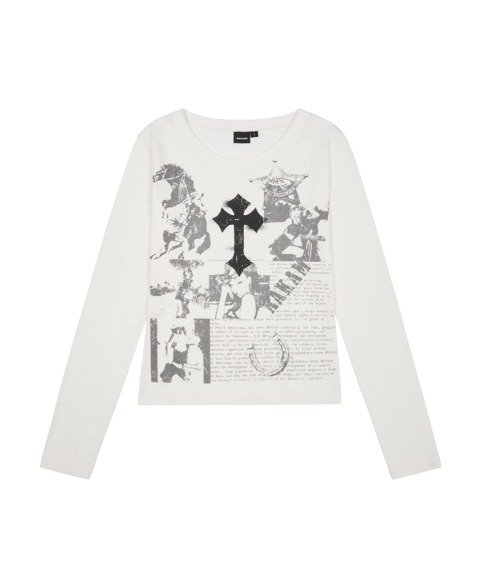 MUSINSA | AAKAM Cross Paper Long Sleeve (White)