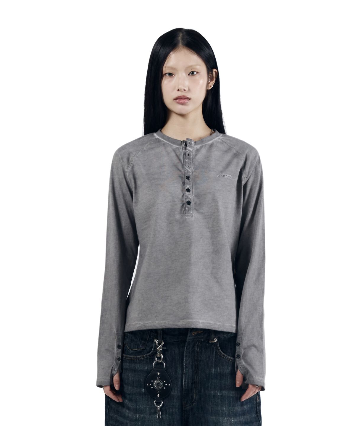 아캄(AAKAM) Dust Henry Neck Long Sleeve (Gray)