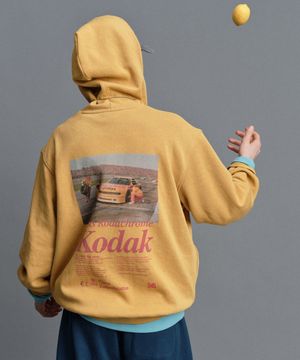 씨너리 그래픽 후드 티셔츠 YELLOW