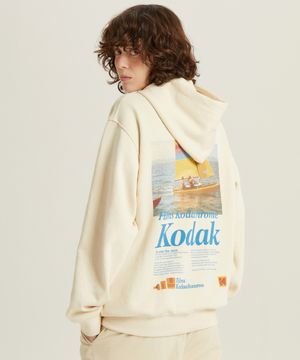 씨너리 그래픽 후드 티셔츠 IVORY