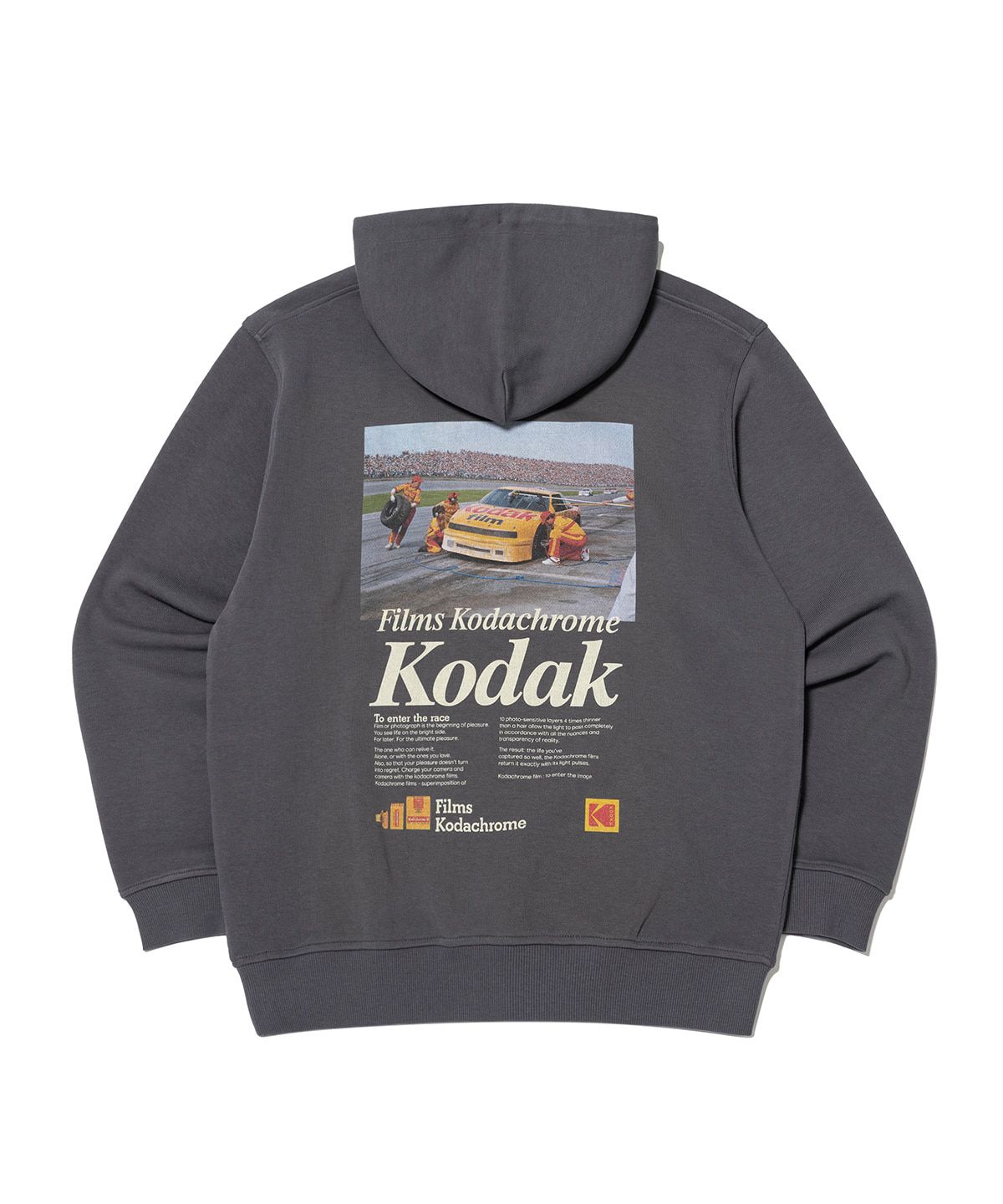 코닥(KODAK) 씨너리 그래픽 후드 티셔츠 CHARCOAL
