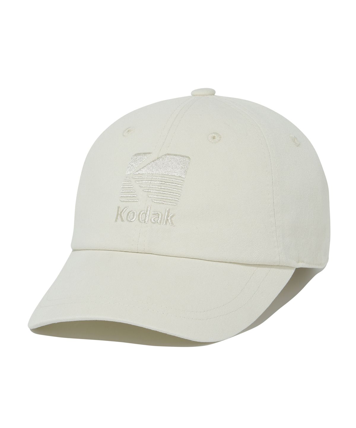 코닥(KODAK) 릴렉스핏 톤온톤 로고 자수 볼캡 IVORY