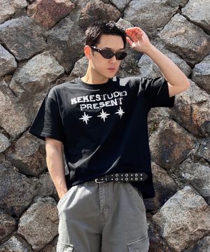 쓰리 스타 오버핏 반팔티(2color)