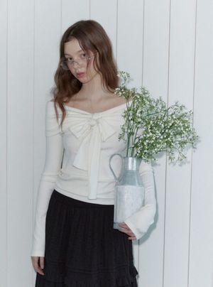 리든 오프숄더 긴팔 티셔츠(스트랩set)