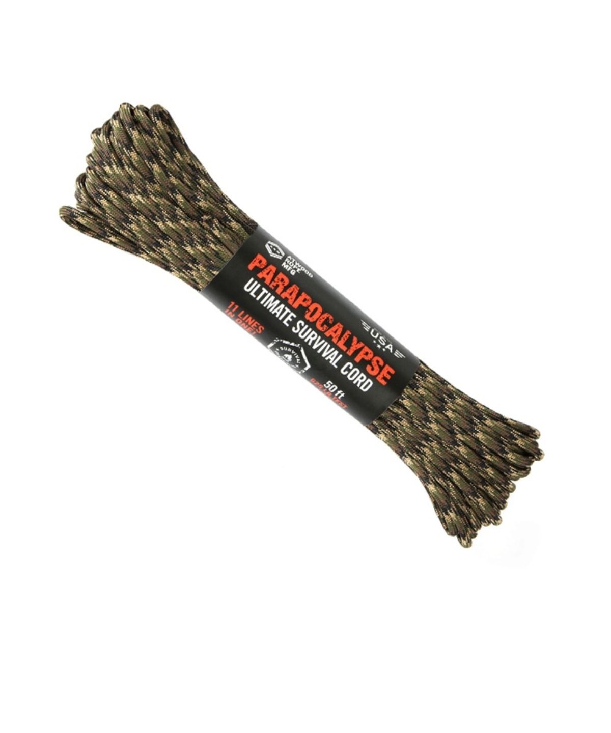 애드우드로프(ATWOOD ROPE) 파라포칼립스 얼티메이트 서바이벌 50 피트 (멀티카모)