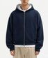 2way 크롭핏 후드 집업 점퍼 네이비