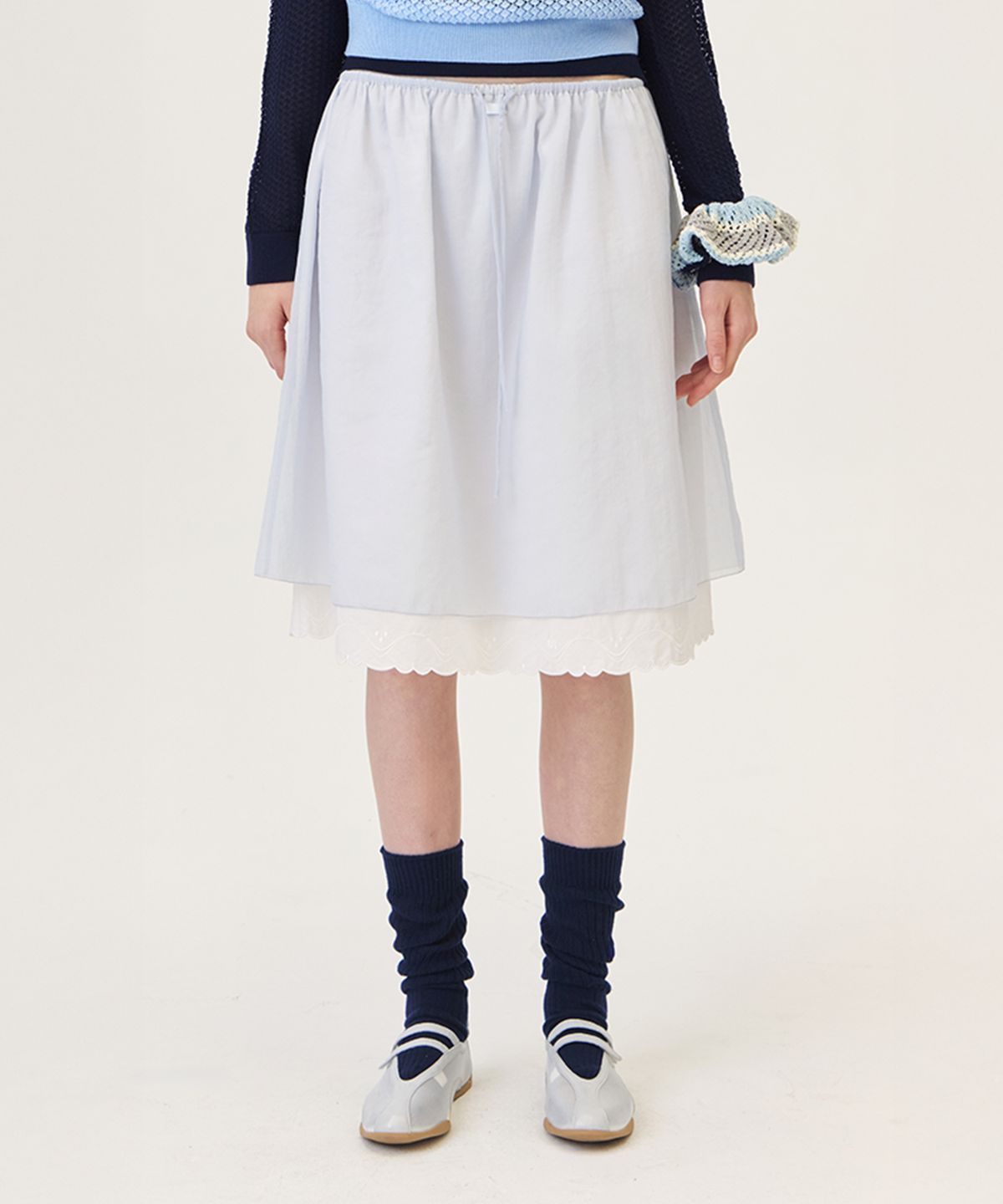 그로브(GROVE) MARO MIDI SKIRT (LIGHT BLUE)