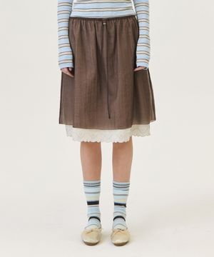 MARO MIDI SKIRT (BROWN)