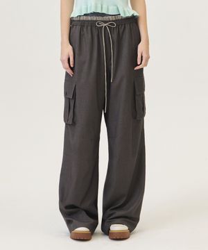 LAYER STRIPE CARGO PANTS (BROWN)