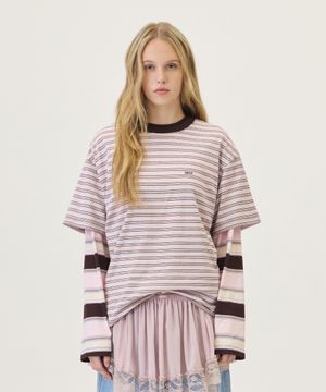 TANI STRIPE H/S T-SHIRT (PINK)