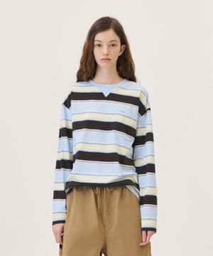 TALIN STRIPE L/S T-SHIRT (LIGHT BLUE)