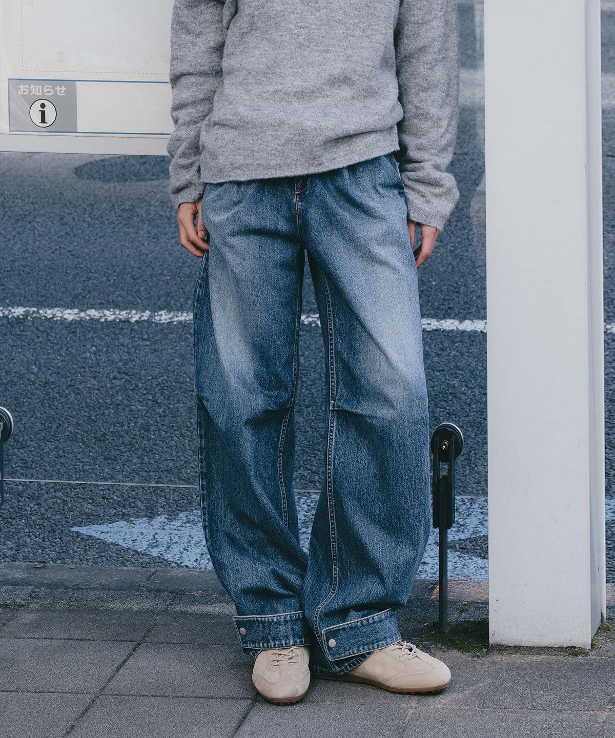 플랙(PLAC) [SHIOTA MADE] WIDE DENIM_FADED WASHED