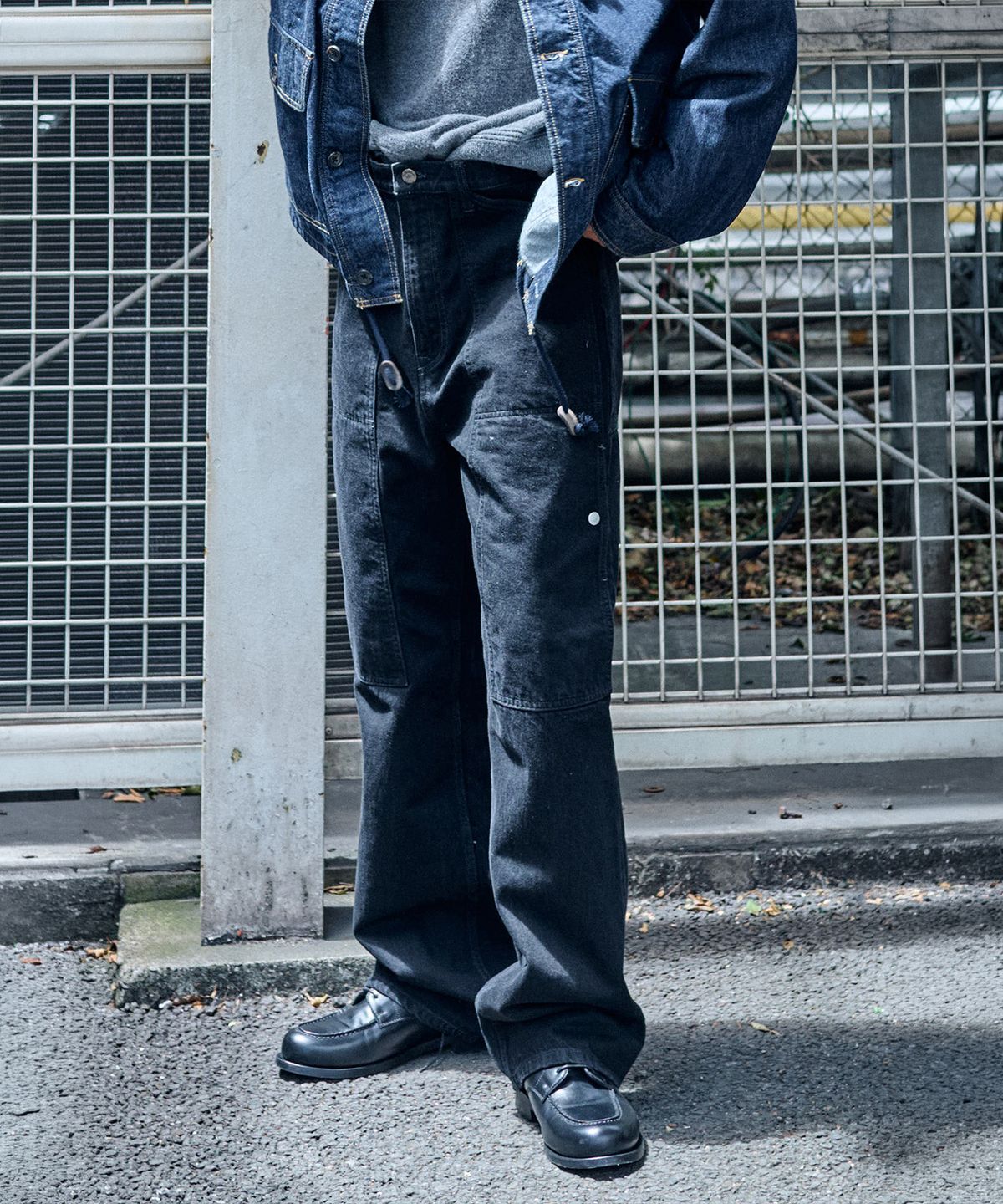 플랙(PLAC) [SHIOTA MADE] GARDENER STRAIGHT DENIM_BLACK