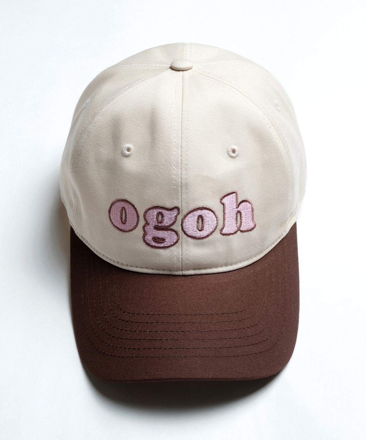 돈애스크마이플랜(DAMP) OGOH 와이드 & 딥 오버사이즈 볼캡 화이트/모카