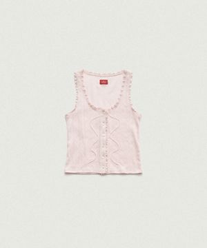 Ravioli Lace-Trim Tank Top_Pink