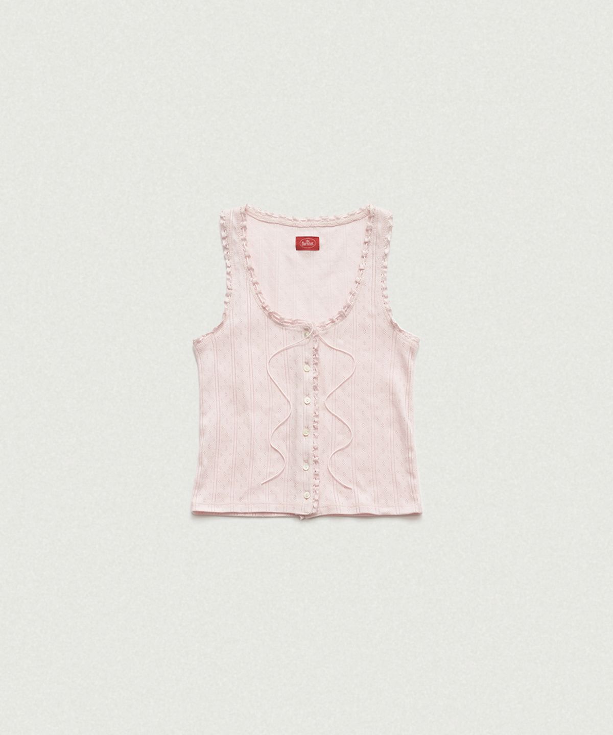 더바넷(THEBARNNET) Ravioli Lace-Trim Tank Top_Pink