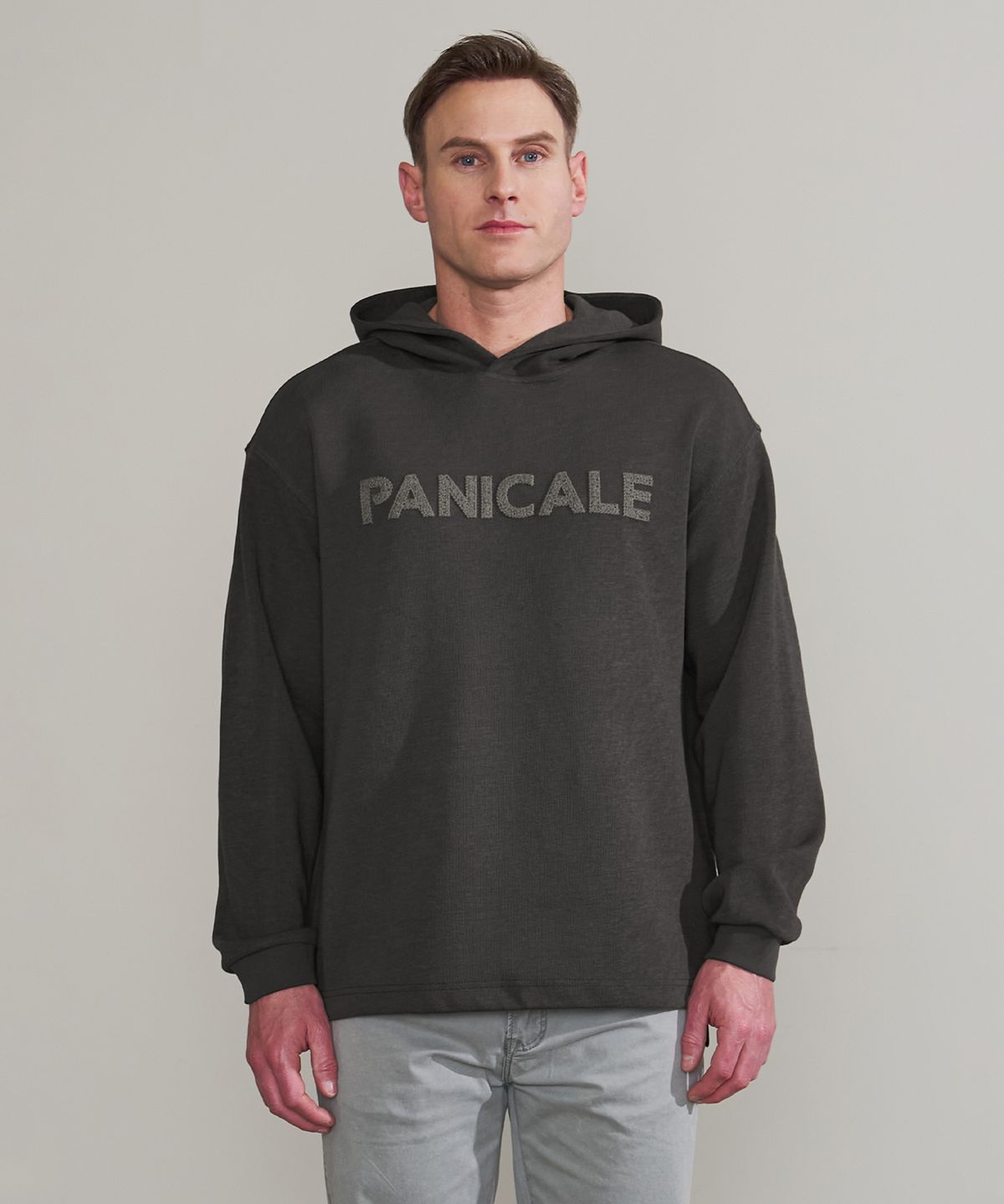 빠니깔레(PANICALE) 차콜 로고 후드 티셔츠