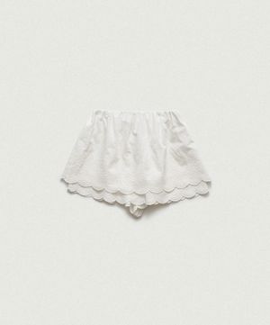 Belle Lace Scallop Skirt_White