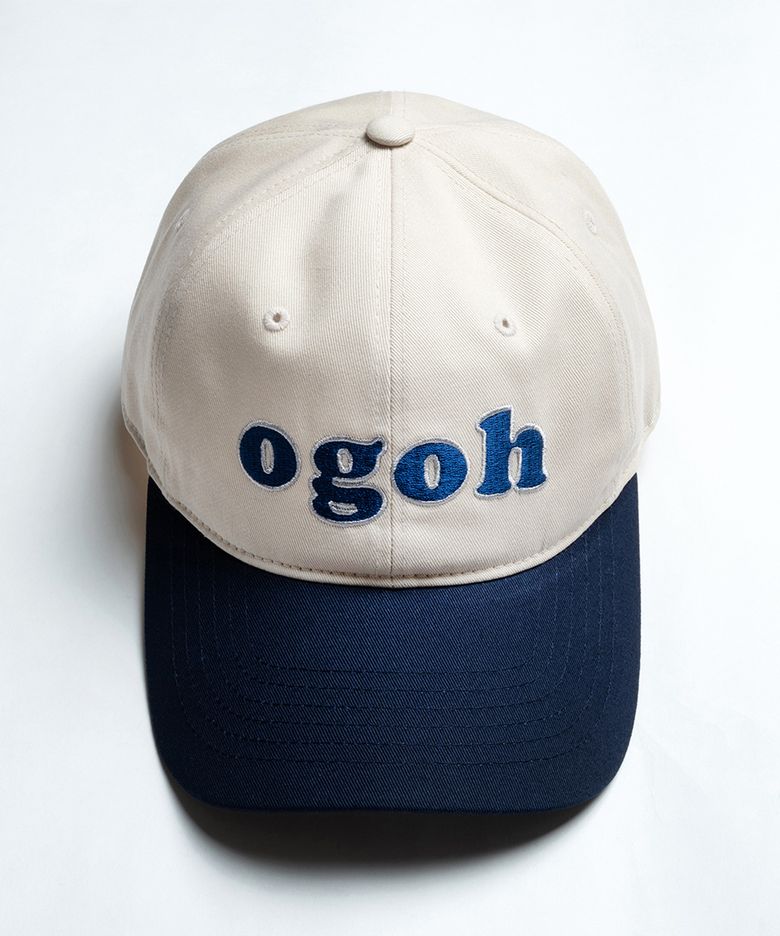 OGOH 와이드 & 딥 오버사이즈 볼캡 화이트/네이비