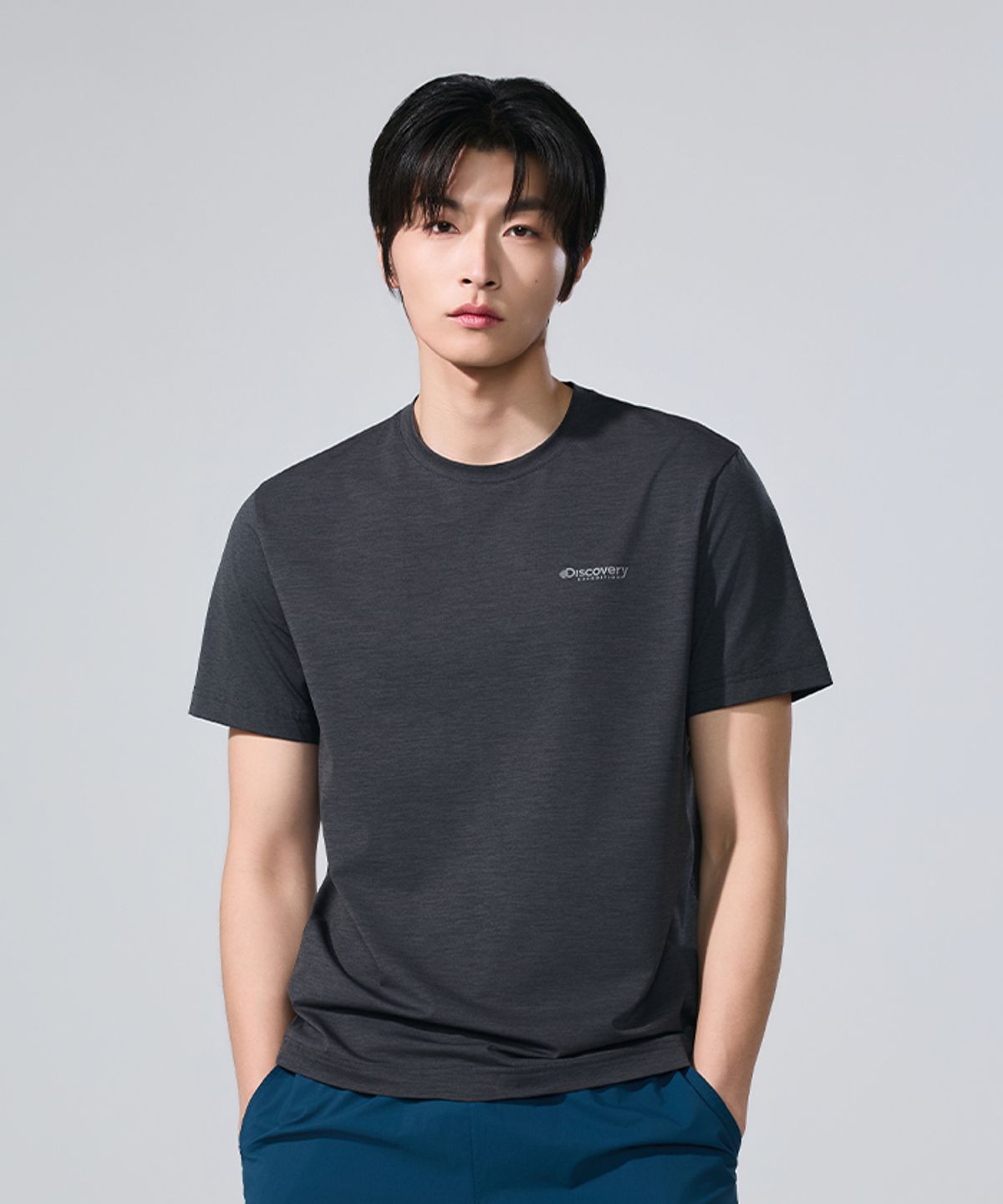 디스커버리 익스페디션(DISCOVERY EXPEDITION) 남성 프레시벤트 저지로멜리나 반팔티셔츠 (C/GREY)