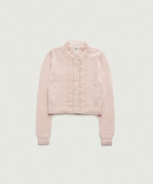 Hale Frill Mohair Cardigan_Pink