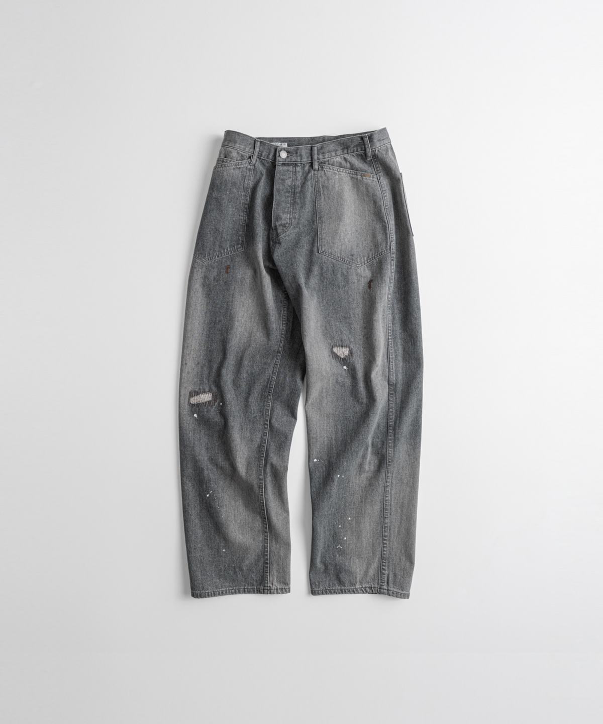 비헤비어(BEHEAVYER) DISTRESSED M35 TROUSERS black bleached
