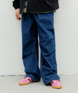 파라슈트 밴딩 데님 팬츠 Blue
