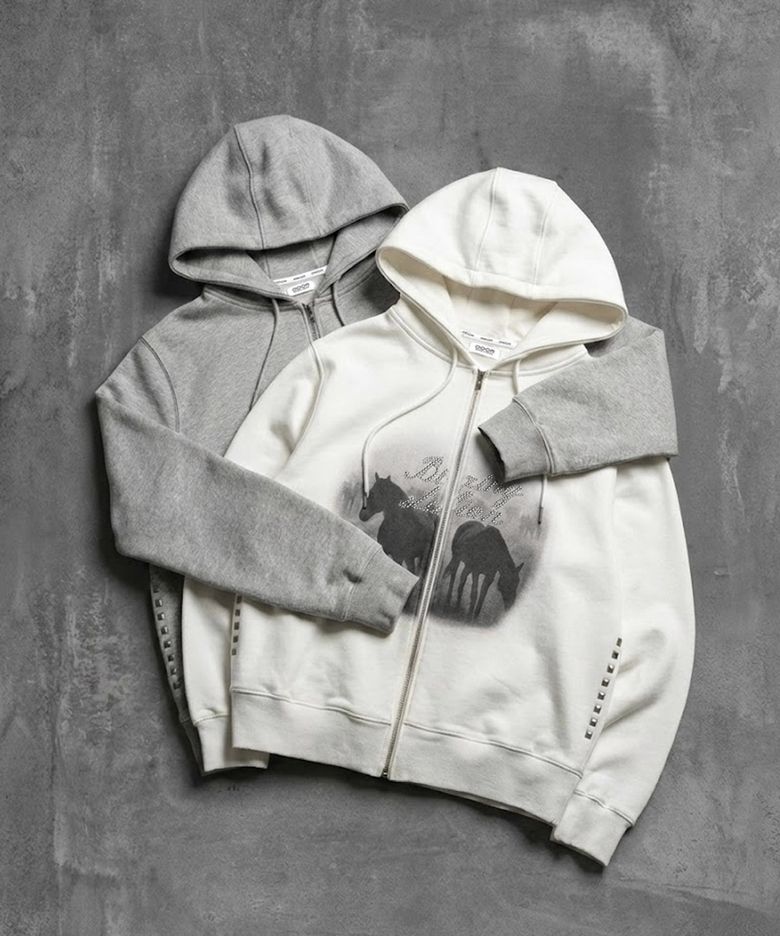 Stallion hood zip - Off white