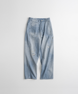 DISTRESSED M35 TROUSERS indigo bleached
