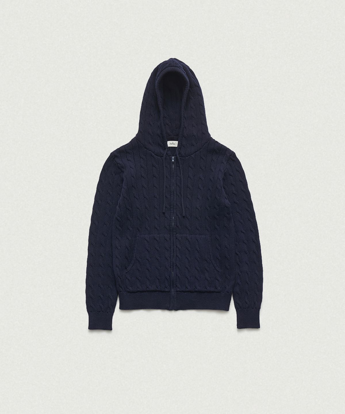 더바넷(THEBARNNET) Pobby Cable Knit Zip-Up Hoodie_Navy
