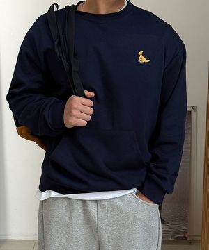 모노캥거루 보들보들 프린팅 맨투맨 [XL-6XL]