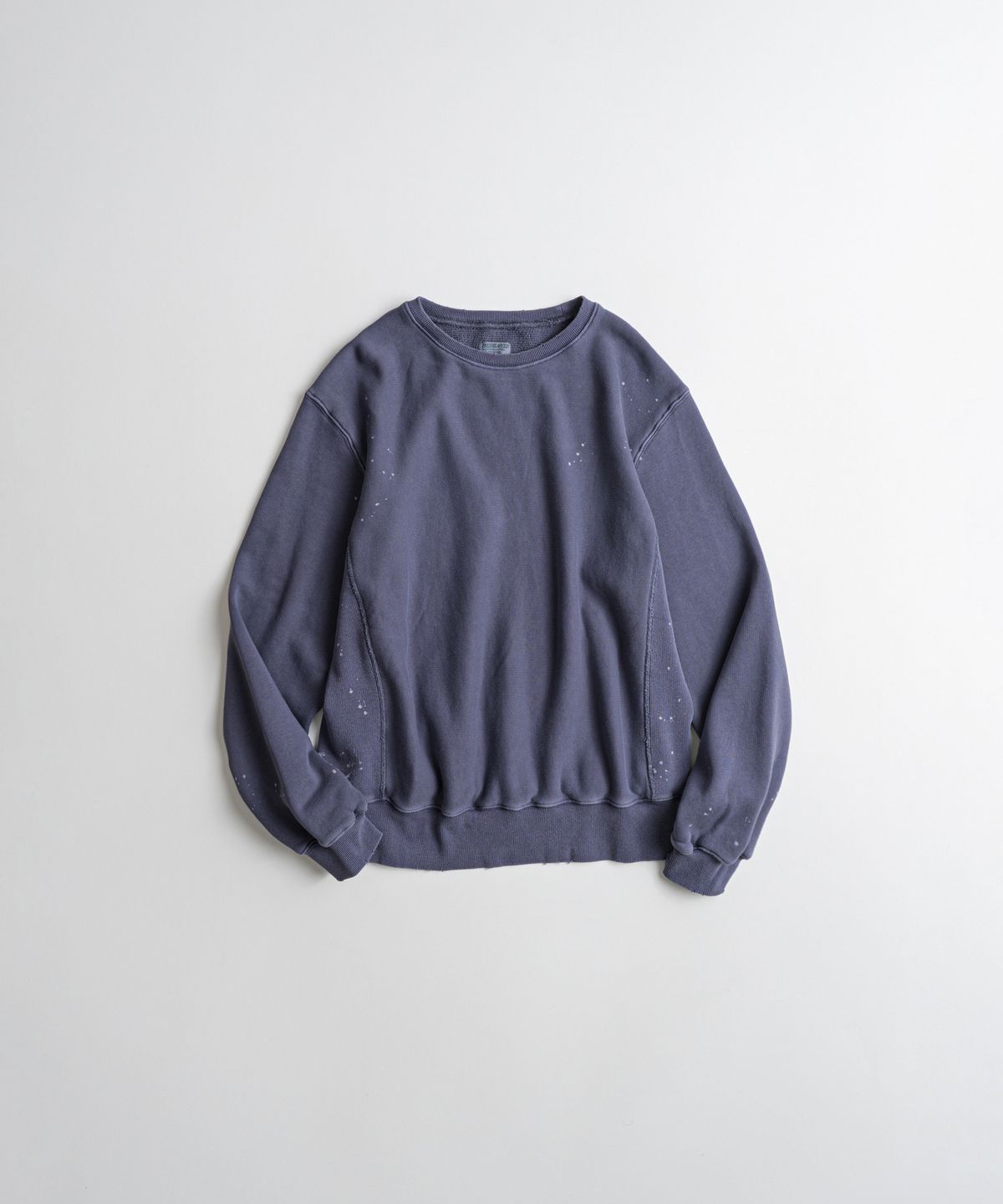 비헤비어(BEHEAVYER) DISTRESSED REVERSEWEAVE SWEAT SHIRTS purple navy