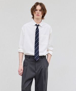 고밀도 폴리 워시드 셔츠 화이트 (세미오버핏)_SDSWA61OSW