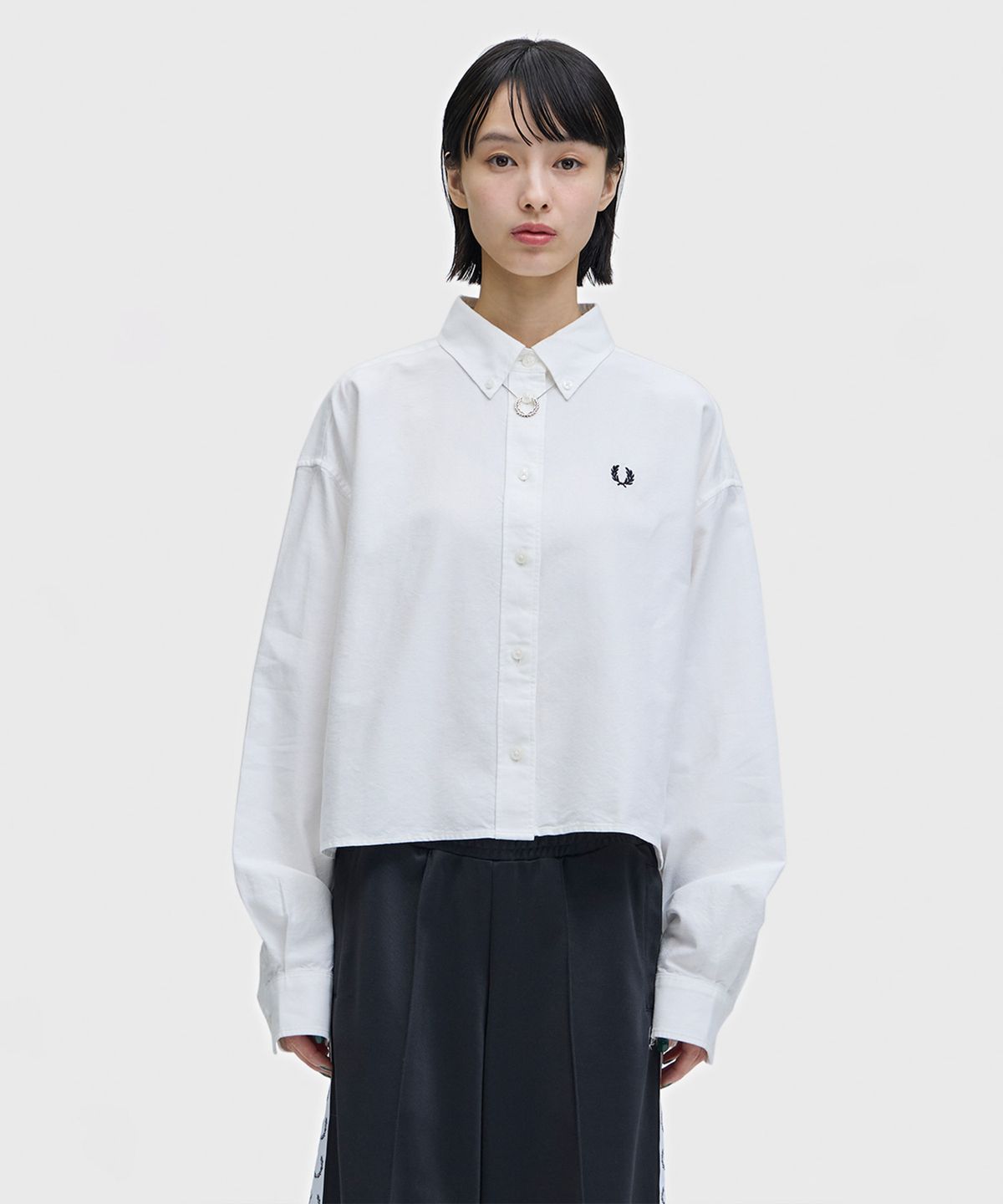 프레드페리(FRED PERRY) [womens] 버튼 다운 셔츠 - 스노우 화이트 AFPF2612178-129