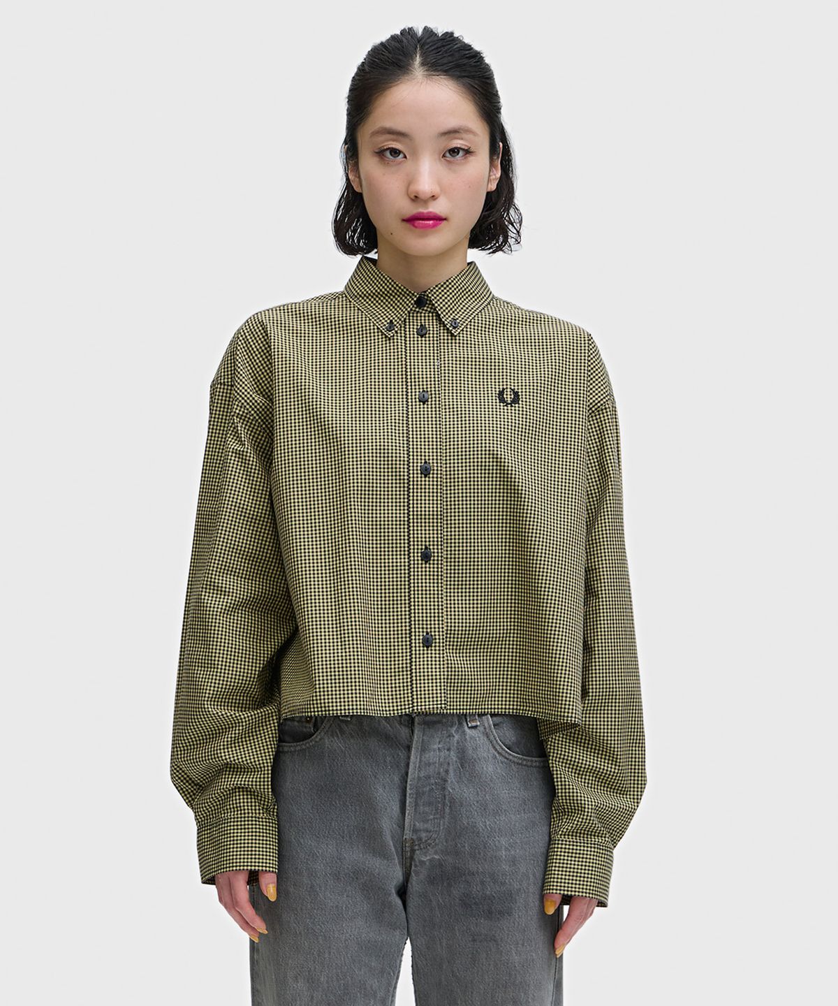 프레드페리(FRED PERRY) [womens] 체커보드 셔츠 - 블랙 AFPF2612172-102