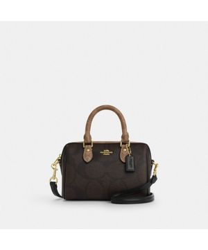 미니 로완 크로스바디 백 인 블럭드 시그니처 캔버스 CAB16 IMXI8