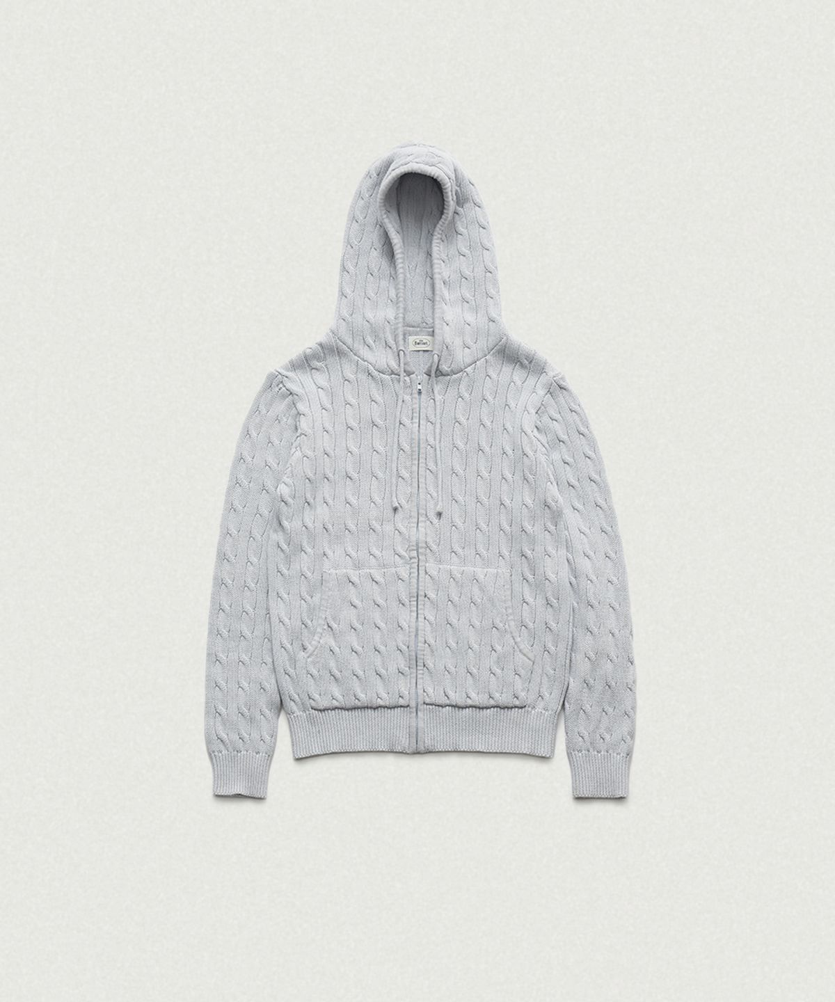더바넷(THEBARNNET) Pobby Cable Knit Zip-Up Hoodie_Light Blue