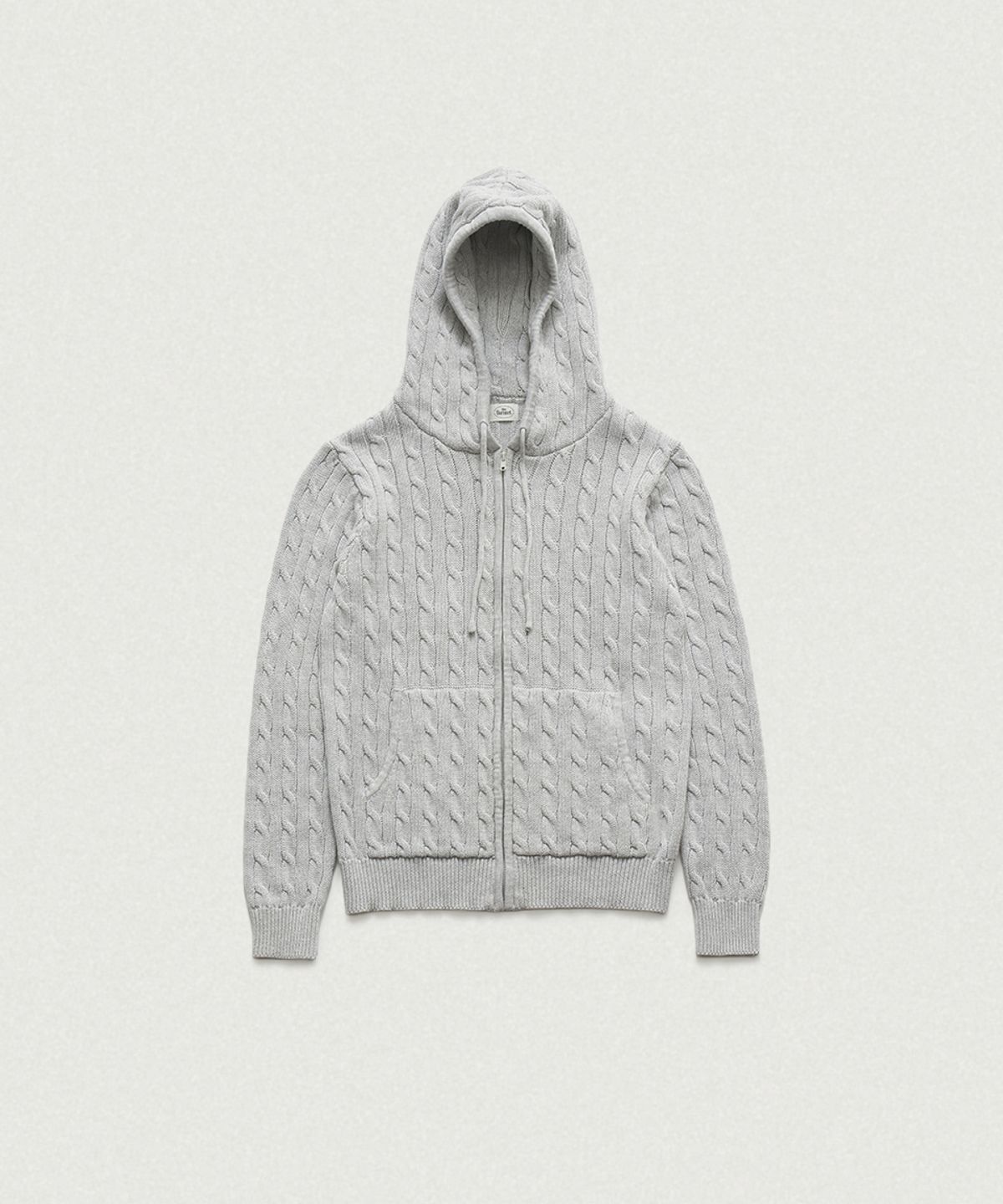 더바넷(THEBARNNET) Pobby Cable Knit Zip-Up Hoodie_Melange Grey