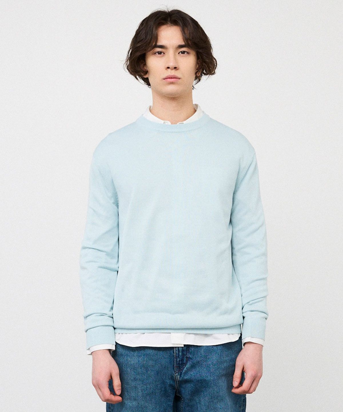 에스티코(STCO) CODIGALLERY 강연소재 라운드 니트 민트 (레귤러핏)_CKTVA02NS3
