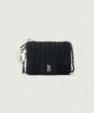 Tweed Chain Belt Mini Bag_Black
