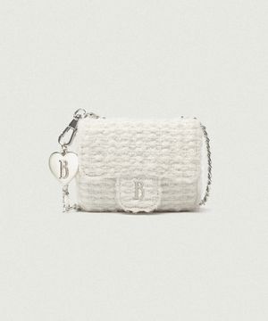 Tweed Chain Belt Mini Bag_Ivory