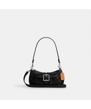 애쉬튼 미니 숄더 백 인 시그니처 데님 CCZ49 SV/BK