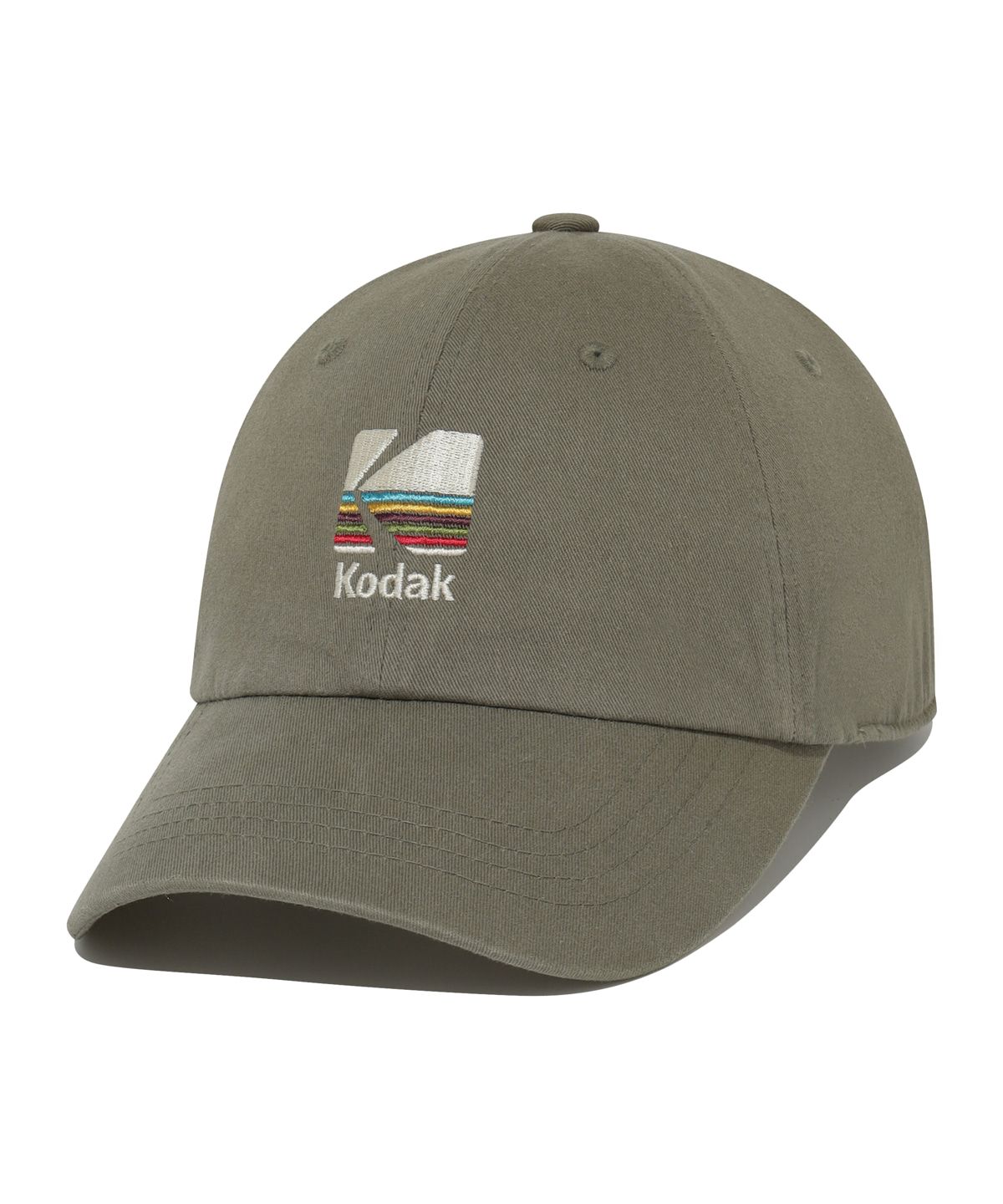 코닥(KODAK) 시그니처핏 레인보우 자수 볼캡 KHAKI
