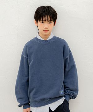 피그먼트 백 로고 맨투맨 Navy