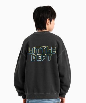 피그먼트 백 로고 맨투맨 Grey