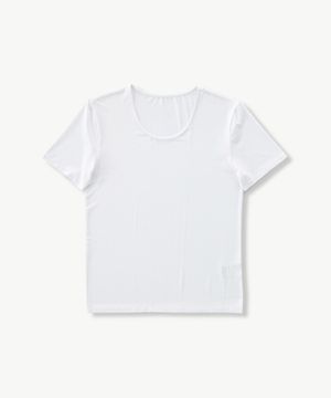 [AIRBIZ] 라운드넥 하프소매 티셔츠 화이트 (슬림핏)_STSVZ11NSW