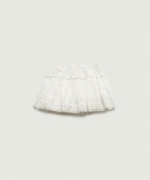 Simon Lace Ballon Skirt_White