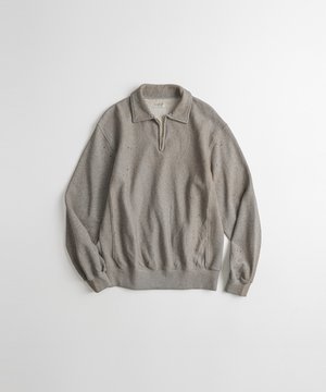 DISTRESSED QUARTER ZIP SWEAT dust grey