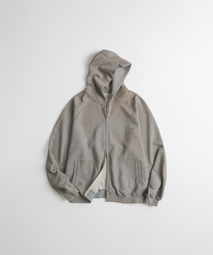 DISTRESSED GLOVE FULL ZIP PARKA dust grey