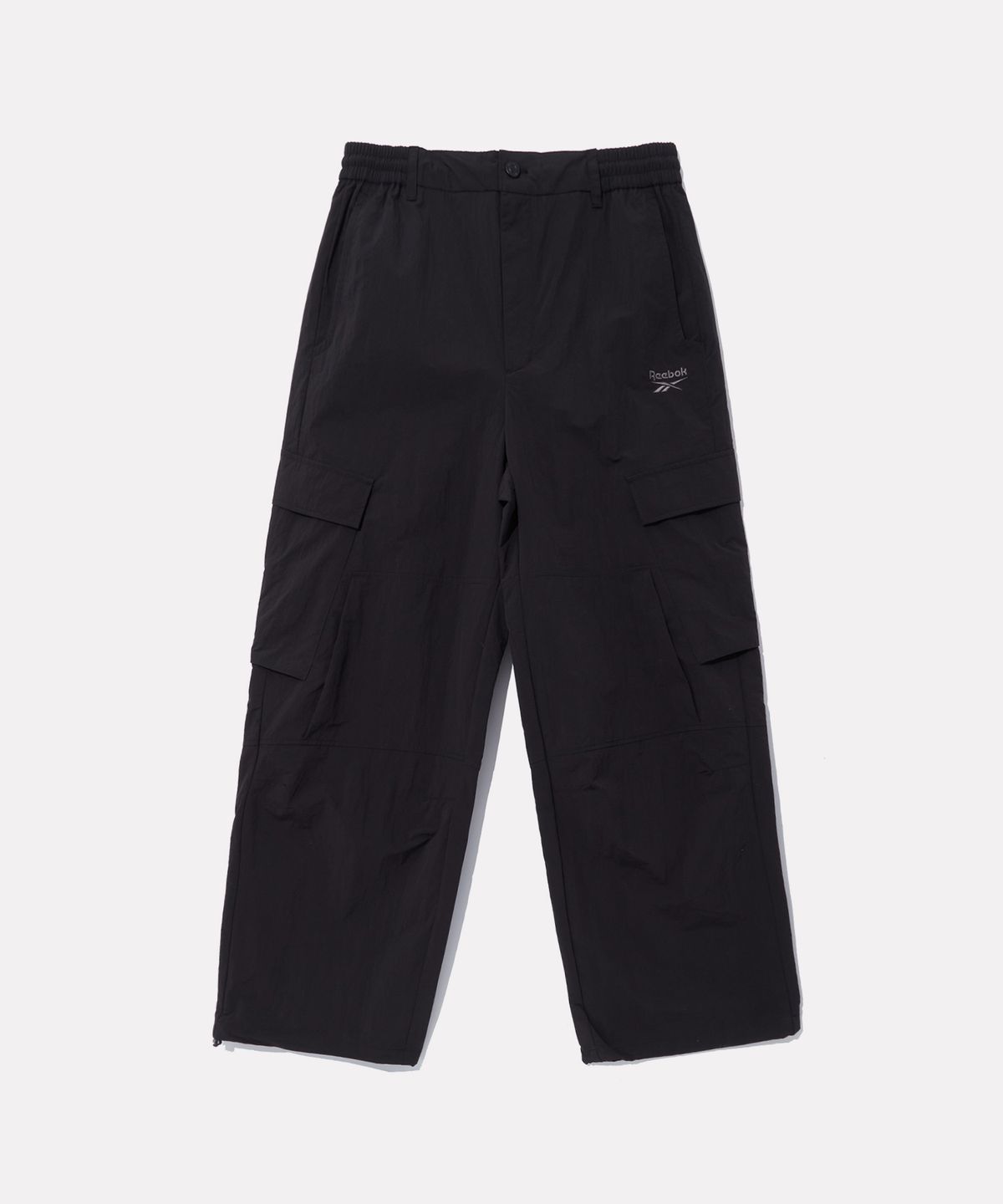 리복(REEBOK) 우븐 카고 와이드 팬츠 - 블랙